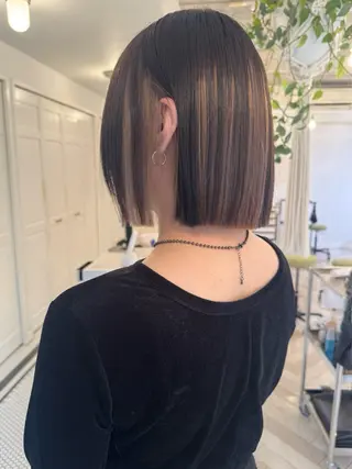 カラー ブリーチカラー🎀 韓国風/寺門美優のヘアスタイル