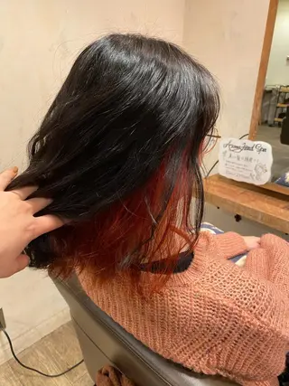 ミディアム カラー くろいわ りほのヘアスタイル