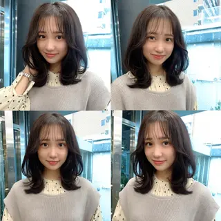 ミディアム カラー 透明感/オリーブ/ グレージュ/YUKAのヘアスタイル