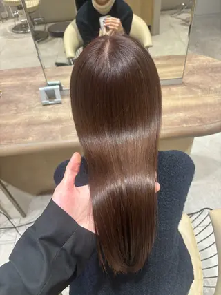 ロング カラー 韓国レイヤー顔周り カット髪質改善しゅんのヘアスタイル