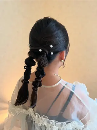 セミロング ヘアアレンジ 横嶋 倫のヘアスタイル