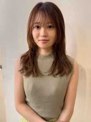 セミロング riko*.+ﾟ 韓国風パーマのヘアスタイル