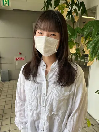 ミディアム カラー ヘアアレンジ umu.［韓国ヘア /ダウンパーマ］のヘアスタイル