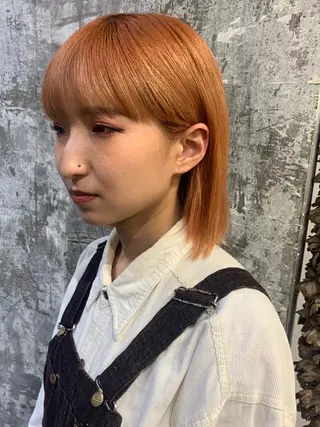 ミディアム カラー Piaコータロー ハイトーン&‪ボブのヘアスタイル