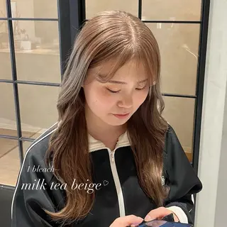 ロング カラー 𝒎𝒐𝒆🩰 名駅/ヘアメ/暖色♡のヘアスタイル