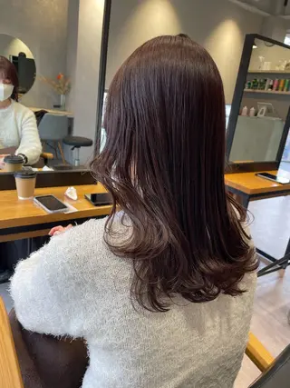 セミロング カラー 韓国風/オシャレ /縮毛矯正/滝口琴未のヘアスタイル