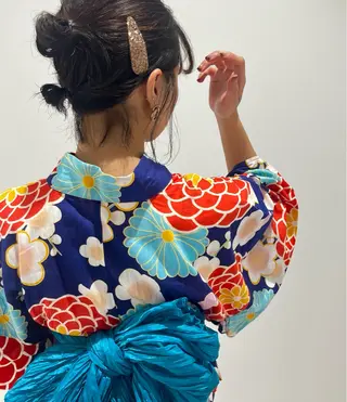 ミディアム ヘアアレンジ 💗暖色/ブリーチ/ レイヤー/横浜/メイのヘアスタイル