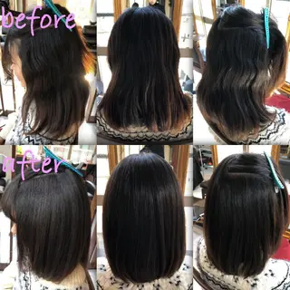 セミロング パーマ ブリーチ縮毛矯正/ デサキ ショウヘイのヘアスタイル