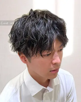 ミディアム パーマ メンズ メンズパーマ 特化/京橋/栗野のヘアスタイル