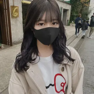 セミロング カラー ヘアアレンジ 韓国レイヤーカット/ 儚げカラーチナツのヘアスタイル