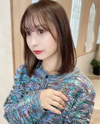 ミディアム 縮毛矯正/ブリーチ なしダブルカラー輝希のヘアスタイル