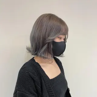 ミディアム カラー 夏井 沙織のヘアスタイル