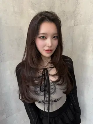 セミロング LAVEL 渋谷 髪質改善 レイヤーカット所属・💖艶髪/韓国ヘア 💖asukaのヘアスタイル