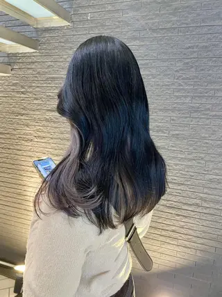ロング カラー ヘアアレンジ ハッシュカット/ 韓国ヘア☽⋰mahoのヘアスタイル