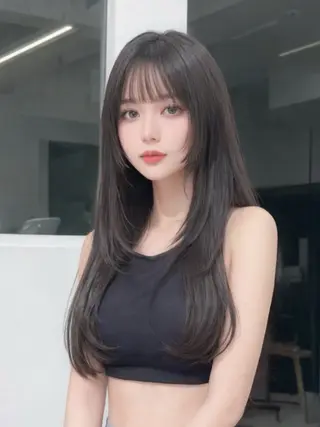 ロング 韓国風✨髪質改善✨ 縮毛矯正✨松浦知奈美のヘアスタイル