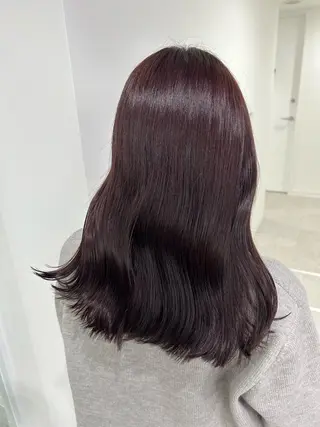 セミロング カラー 愛結 暖色カラー🎀🩰のヘアスタイル
