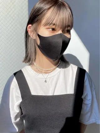 ミディアム カラー Piaコータロー ハイトーン&‪ボブのヘアスタイル