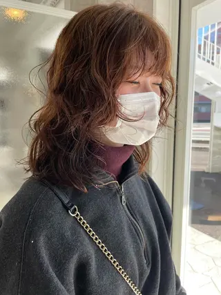 ミディアム パーマ 錦 茉李 @lm.mari03のヘアスタイル