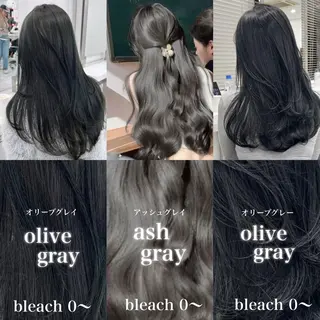 ロング カラー オリーブカラー🫒 レイヤーカット✂︎のヘアスタイル