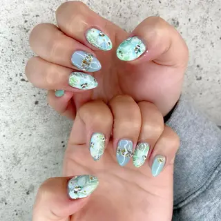 ミディアム カラー パーマ ヘアアレンジ メンズ キッズ ネイル マツエク・マツパ アイブロウ Salon Ｋのネイルデザイン