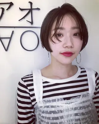 ショート pole/apartment所属・💓パーマ，💗 レイヤーカットのヘアスタイル