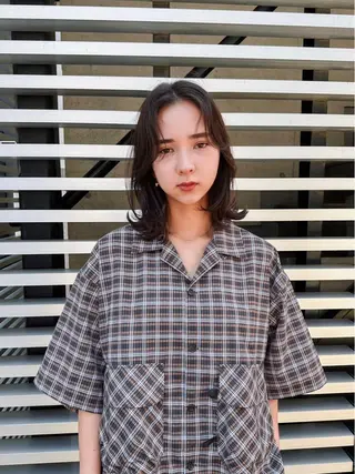 ミディアム パーマ パーマ＊ 顔まわり似合わせのヘアスタイル