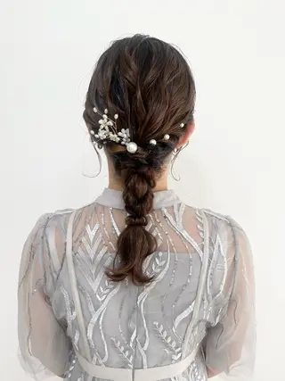 セミロング ヘアアレンジ ヘアセットサロン /上坪愛美のヘアスタイル