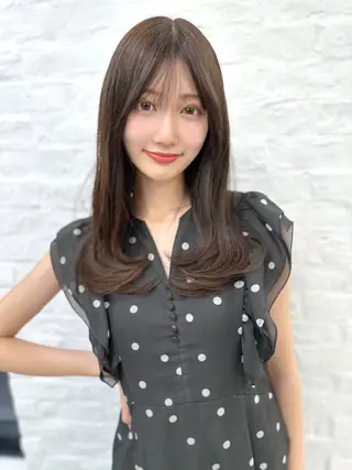 セミロング 前髪顔まわりカット 🌈中村海聖のヘアスタイル