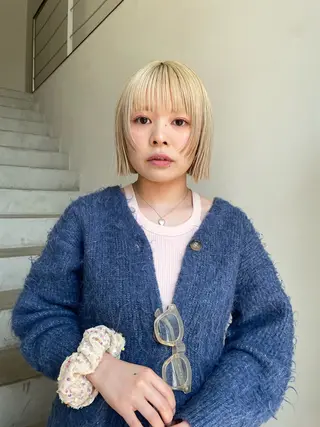 ミディアム ミユ/ショート/ カットモデル/名東区のヘアスタイル