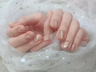 ショート ネイル フィルイン、長さ出し 深爪矯正のネイルデザイン