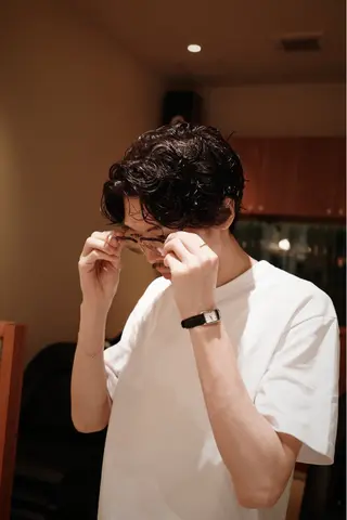 ミディアム パーマ メンズ ニュアンスパーマ/ メンズカット田島勇樹のヘアスタイル