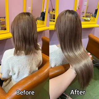 ロング シール+ちび編み込み エクステ梅田🐨のヘアスタイル