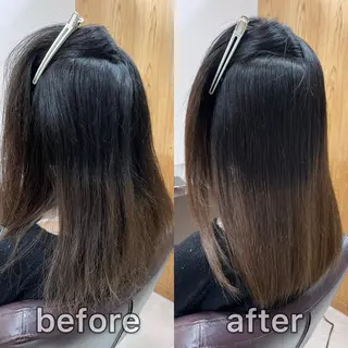 セミロング パーマ KIZU 髪質改善 オカルト怪談のヘアスタイル