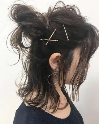 ミディアム カラー パーマ ヘアアレンジ メンズ キッズ ネイル マツエク・マツパ Lien 深井店のヘアスタイル