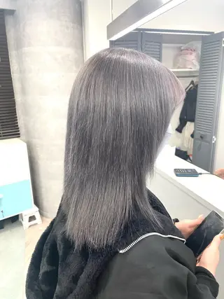 セミロング ♡似合わせハイトーン ♡maiのヘアスタイル