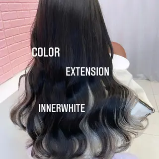 ロング カラー エクステ🩵ブリーチ 韓国ヘア🩵KAEのヘアスタイル