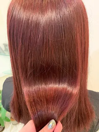 カラー ブリーチしない暖色 カラー🥀杉 優菜のヘアスタイル