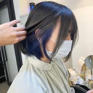 ショート カラー パーマ ヘアアレンジ ネイル マツエク・マツパ 暖色系/透明感 治野心のヘアスタイル