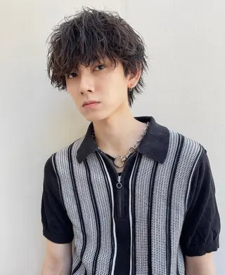 ショート カラー パーマ メンズ モテ髪クリエイター 【成田修平】のヘアスタイル