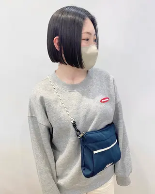 ミディアム 石山 /切りっぱなしボブのヘアスタイル