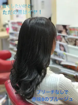 セミロング カラー 渋谷宮益坂 omoのヘアスタイル