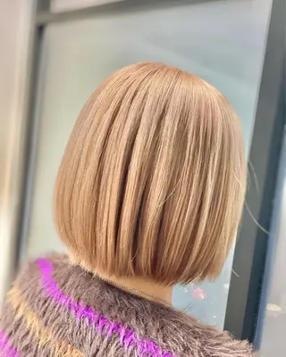 ショート カラー ヘアアレンジ 髪質改善×ハイトーン 中田啄也のヘアスタイル