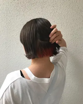 ショート カラー インナーカラー/天神 ブリーチ/吉田のヘアスタイル