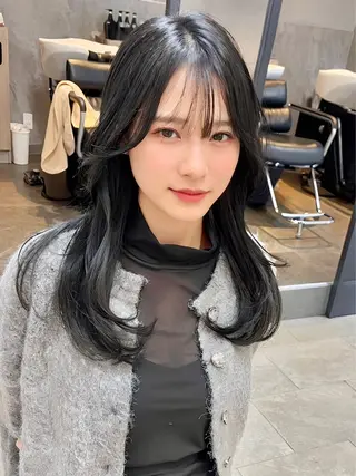 セミロング neaf六本木所属・韓国風レイヤー ショート/犬塚 優介のヘアスタイル