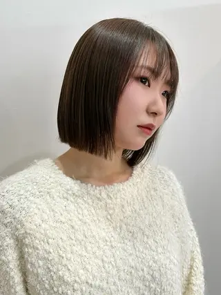 ショート カラー ヘアアレンジ 切りっぱなしボブ/ デザインカラー店長のヘアスタイル