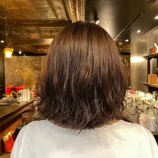 ミディアム パーマ ヘアアレンジ 似合わせカラー / レイヤーMADOKAのヘアスタイル