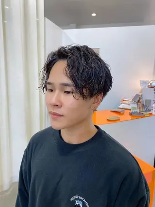 メンズ パーマ ☘️カワベ　ユキヒト /EDAME 店長のヘアスタイル