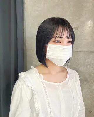 ショート カラー ボブパーマコテ巻き風 パーマNo1深江秀平のヘアスタイル