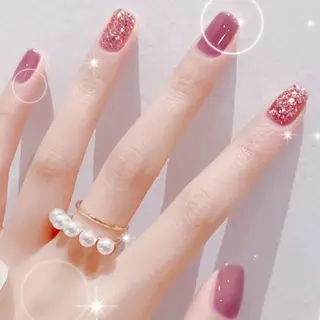 ネイル フィルイン、長さ出し 深爪矯正のネイルデザイン