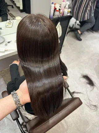 ロング 韓国風✨髪質改善✨ 縮毛矯正✨松浦知奈美のヘアスタイル